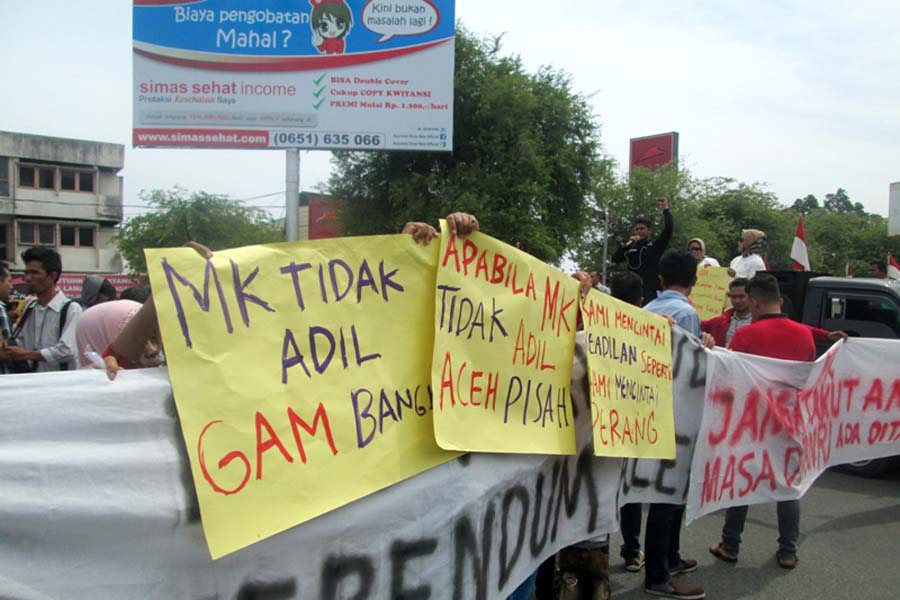 Pendukung Prabowo gelar aksi di Aceh. Foto Taufik Ar-Rifai